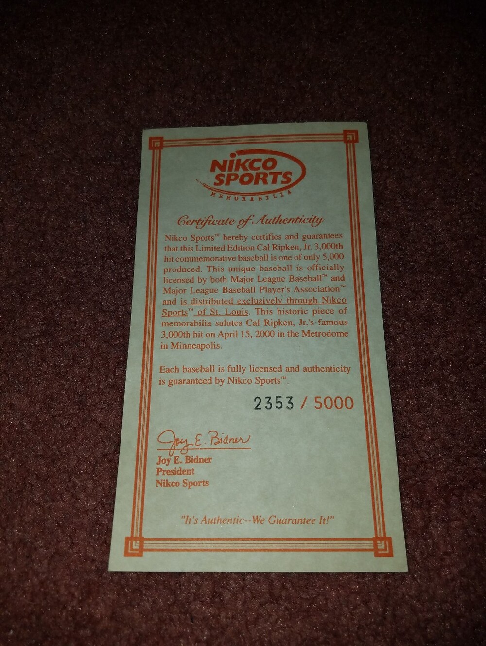 New- Cal Ripken Jr 3000th Hit Collectable Baseball - Picture 8 of 8